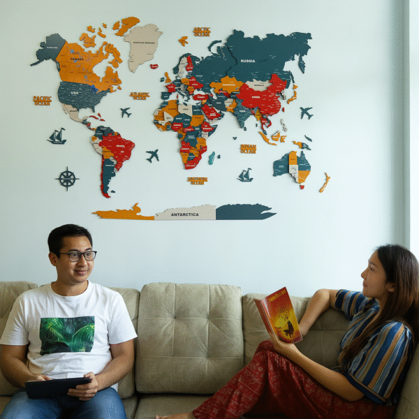 Custom World Map Wall Décor – Home & Office Interior Solutions in Imphal