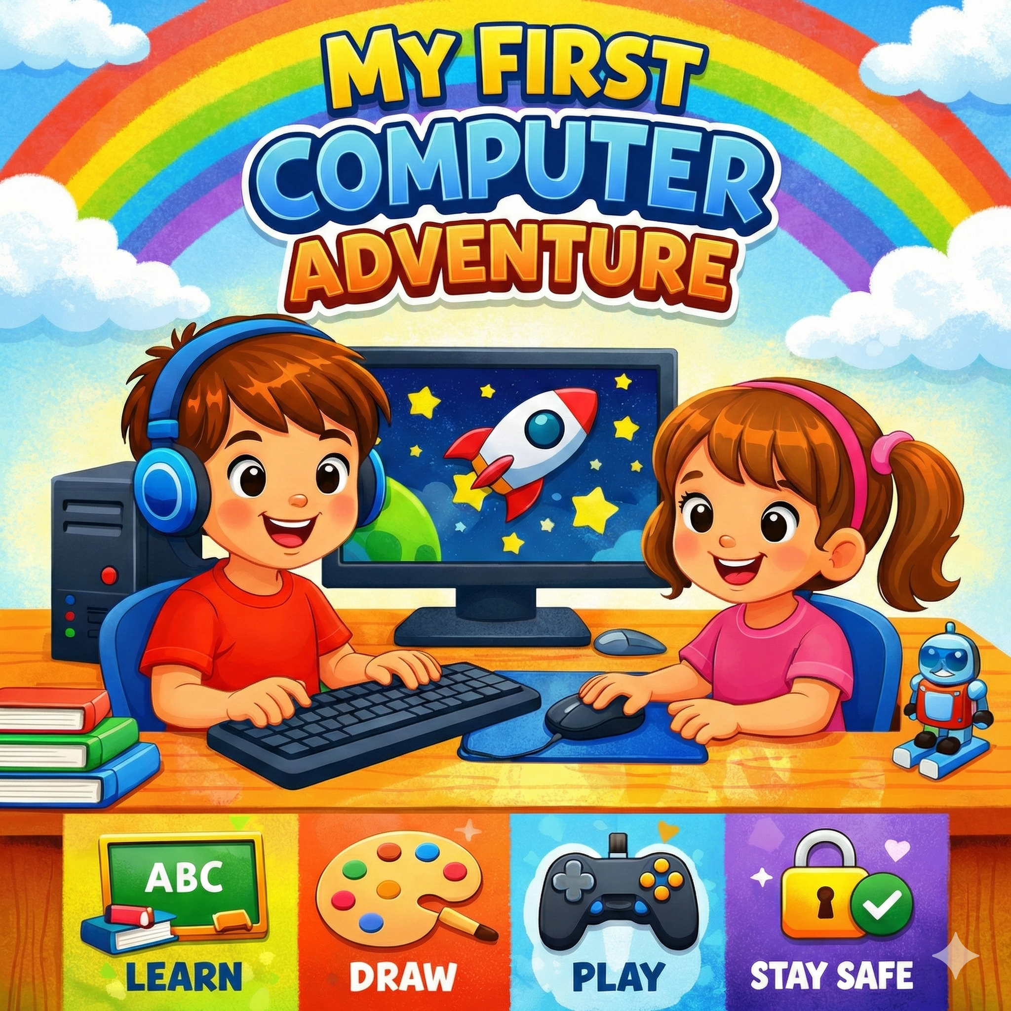 My First Computer Book for Kids, Learn Computer Basics, Parts of a Computer, Uses & Safety Rules (Perfect for Preschool & Primary Children)