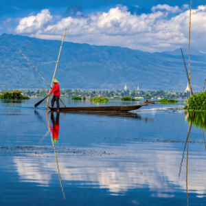 Loktak Lake AI Modified Image – Surreal Phumdi Landscape Wall Art