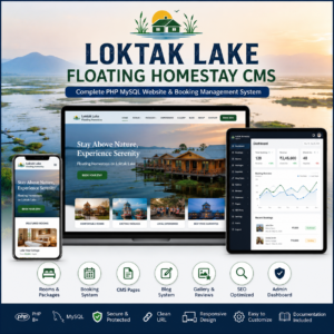 Loktak Lake Floating Homestay CMS – PHP MySQL Website & Booking Management System