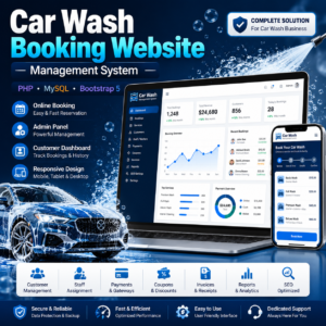 Car Wash Booking Website and Management System PHP Script