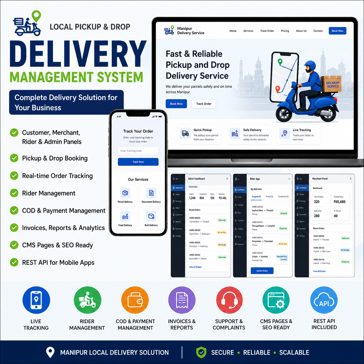 Local Pickup & Drop Delivery Management System PHP Script