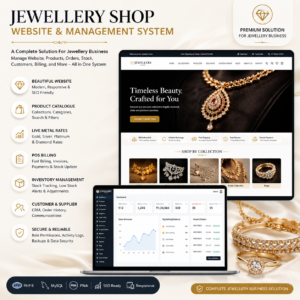 Jewellery Shop Website & Management System PHP MySQL – Premium Jewellery ERP with POS, Inventory, SEO & PWA