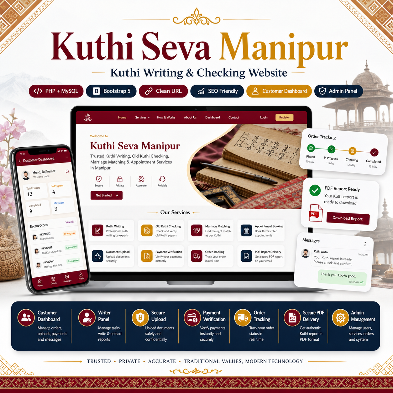 Kuthi Writing & Checking Website PHP MySQL | Kuthi Seva Manipur Web App