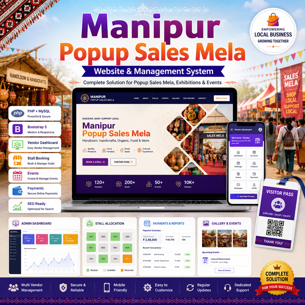 Popup Sales Mela Website & Management System PHP Script
