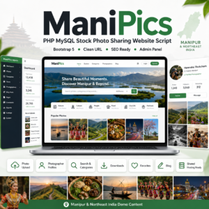 ManiPics – PHP MySQL Stock Photo Sharing Website Script Like Pexels