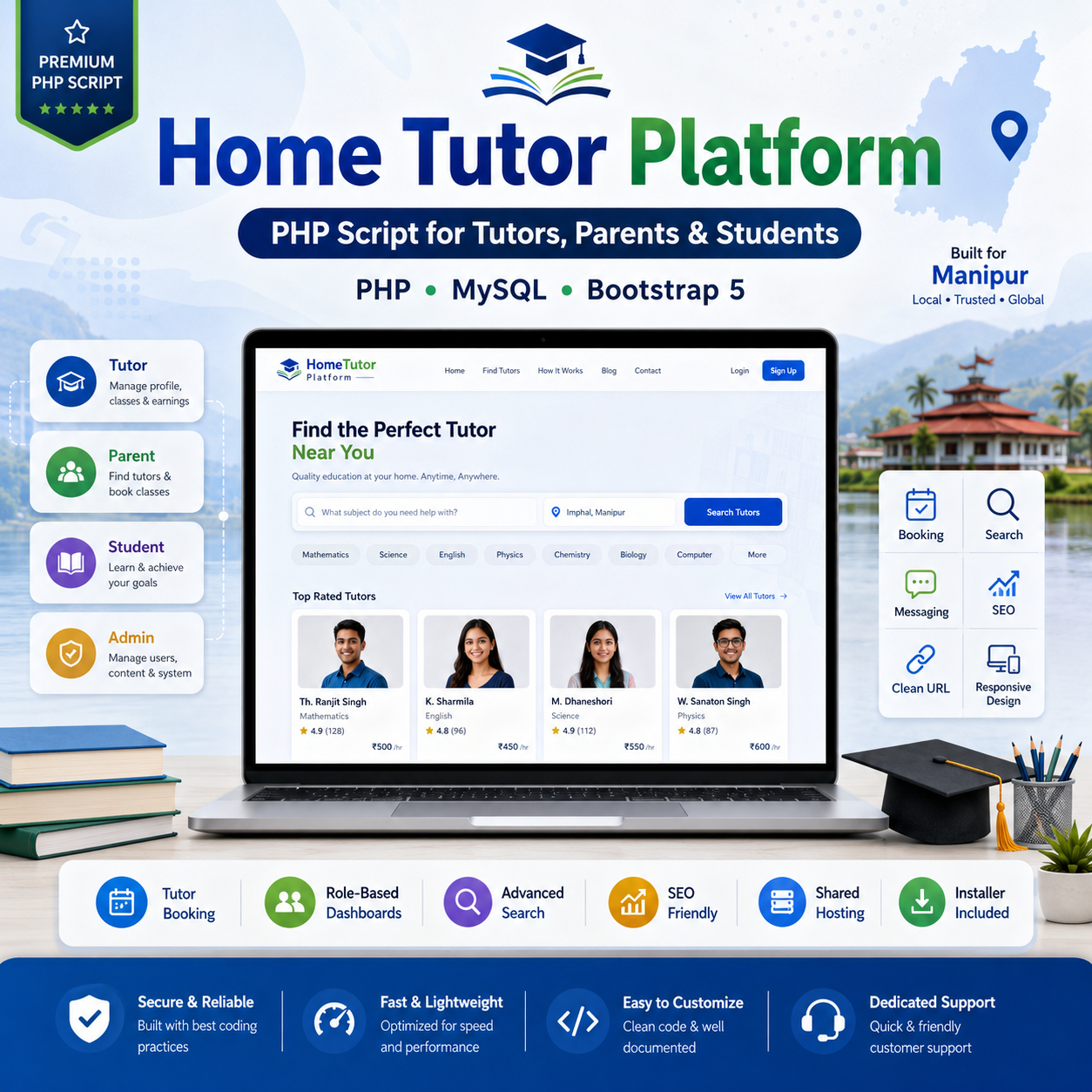 Home Tutor Platform PHP Script – Tuition Booking & Tutor Marketplace System