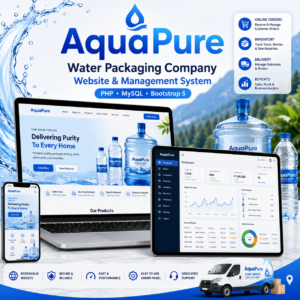 Water Packaging Company Website & Management System PHP MySQL