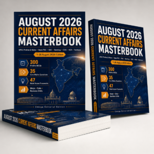 August 2026 Current Affairs Masterbook | UPSC Prelims & Mains, State PSC, SSC, Banking, CDS, NDA & Railways